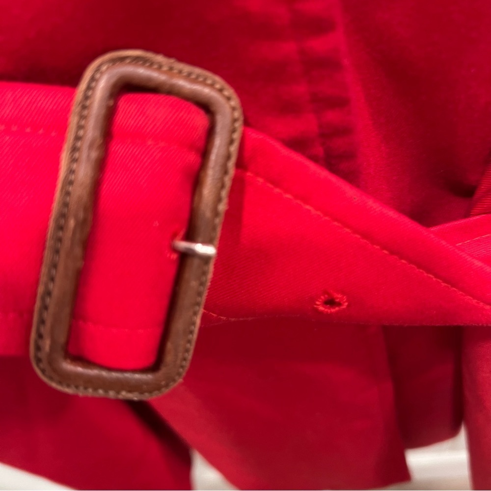 😻🇬🇧 Burberry Gorgeous Red Trench Coat with Removable Warm Liner & Tie Belt W8 - Picture 6 of 14